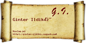 Ginter Ildikó névjegykártya