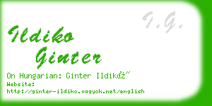 ildiko ginter business card